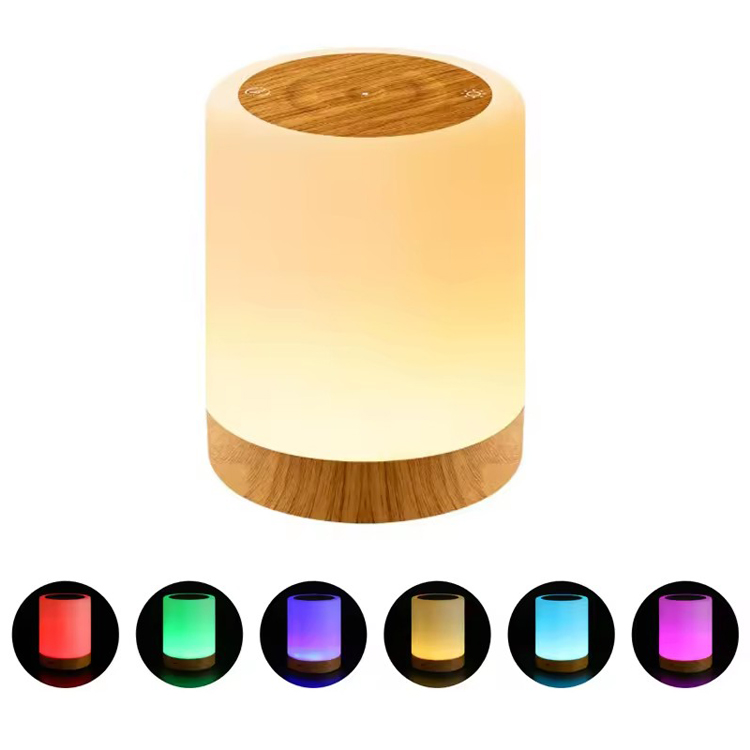 مصباح طاولة LED RGB محمول قابل لإعادة الشحن يعمل باللمس لغرفة النوم