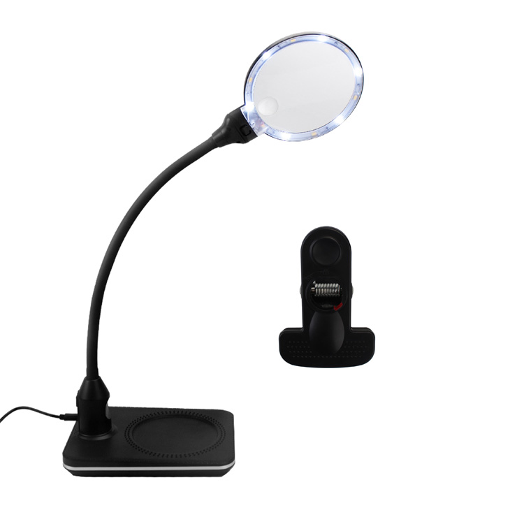 ذراع مرن LED عدسة مكبرة مصباح طاولة حرفي