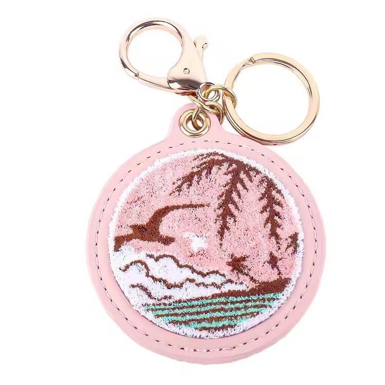 Key Ring Ring Pink Island Scenery Premium Cheychain