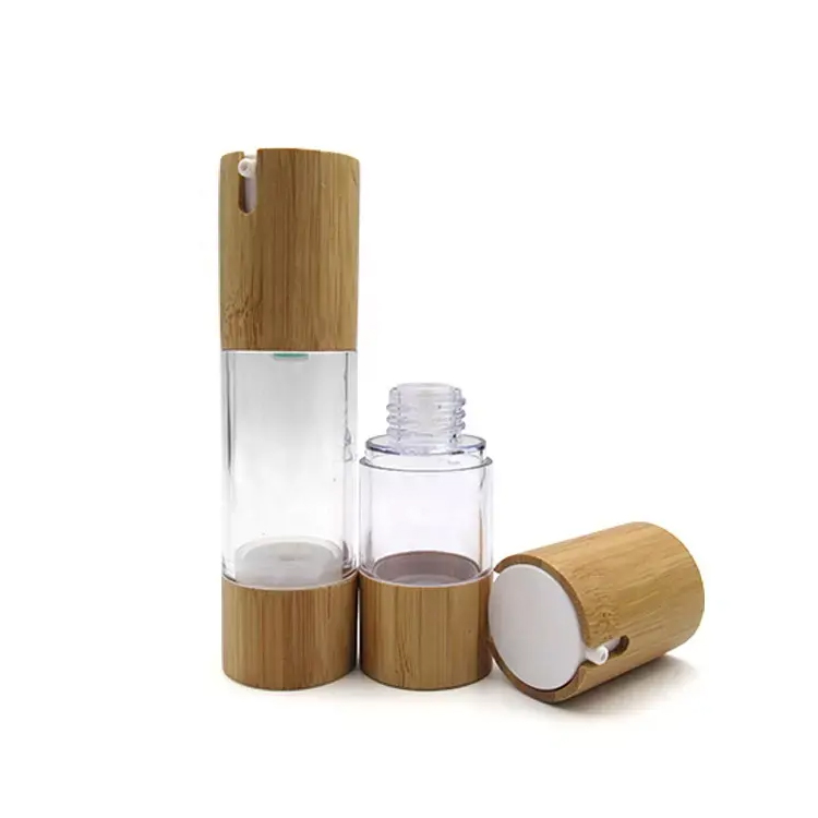 Nature Bamboo Plastic Dispenser Lotion Pump Bottlyless Bottion