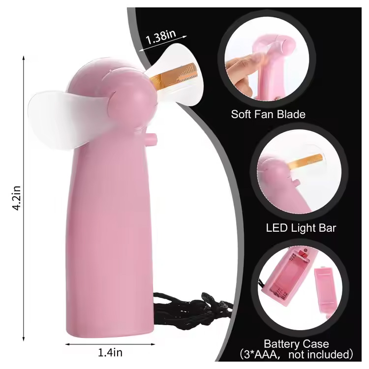 مروحة بطارية رسالة مخصصة صغيرة محمولة جديدة ومفيدة