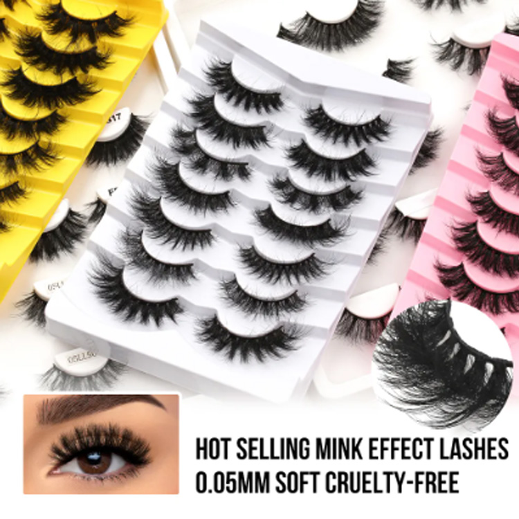 تسمية خاصة فو Cils Fluffy Natural Faux Mink رموش كاذبة