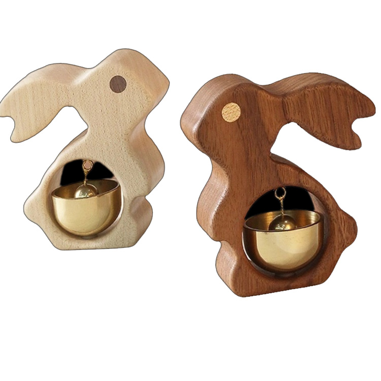 مغناطيس ثلاجة من الخشب الصلب على شكل أرنب مصنوع يدويًا من النحاس